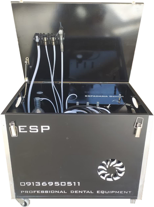 مینی یونیت سیار دندانپزشکی اسپادنا دنتال مدل SM-01 | چهار شیلنگ + کمپرسور داخلی 1200 وات نقد و اقساط